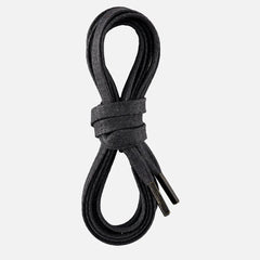 48-inch Flat Waxed Lace - Unisex Lace in Black Waxed Cotton