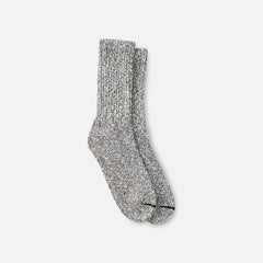 Cotton Blend Ragg Crew - Unisex Cotton Blend Ragg Crew Socks in Black/White Cotton Blend