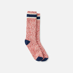 Wool Blend Ragg Crew - Unisex Wool Blend Ragg Crew Socks in Red/Navy Wool Blend