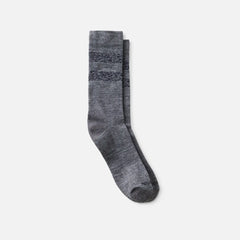 Wool Blend Striped Crew - Unisex Wool Blend Striped Crew Socks in Gray/Navy