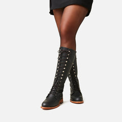Gloria - Women's Tall Boot in Black Boundary Leather