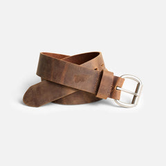 Roller Bar Leather Belt - Red Wing Leather Belt with Roller Bar in Brown