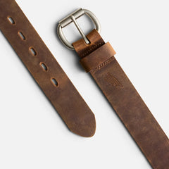 Roller Bar Leather Belt - Red Wing Leather Belt with Roller Bar in Brown