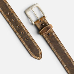Triple Stitch Leather Belt - Red Wing Triple Stitch Leather Belt in Brown