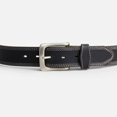 Red Wing Triple Stitch Leather Belt - Red Wing Triple Stitch Leather Belt in Black