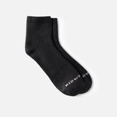 Everyday Work Medium Weight Quarter Crew - Unisex Cotton Blend Quarter Crew Sock in Black