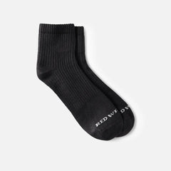 Everyday Work Medium Weight Quarter Crew - Unisex Cotton Blend Quarter Crew Sock in Black