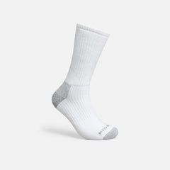 Everyday Work Medium Weight Crew - Unisex Cotton Blend Crew Sock in White