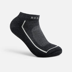 Premium Safety Medium Weight Quarter Crew - Unisex Merino Wool Blend Quarter Crew Sock in Black