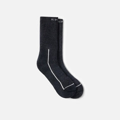 Premium Safety Medium Weight Crew - Unisex Merino Wool Blend Crew Sock in Black