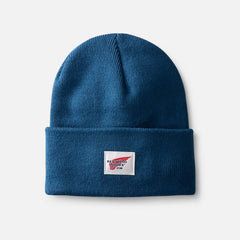 Logo Knit Beanie Hat - Unisex Knit Watch Hat in Blue