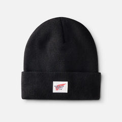 Logo Knit Beanie Hat - Unisex Knit Watch Hat in Black