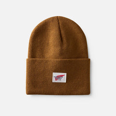 Logo Knit Beanie Hat - Unisex Knit Watch Hat in Copper