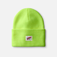 Logo Knit Beanie Hat - Unisex Knit Watch Hat in Yellow