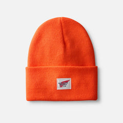 Logo Knit Beanie Hat - Unisex Knit Watch Hat in Orange
