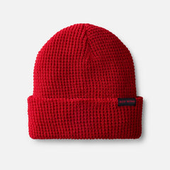 Waffle Knit Beanie - Unisex Waffle Knit Hat in Red