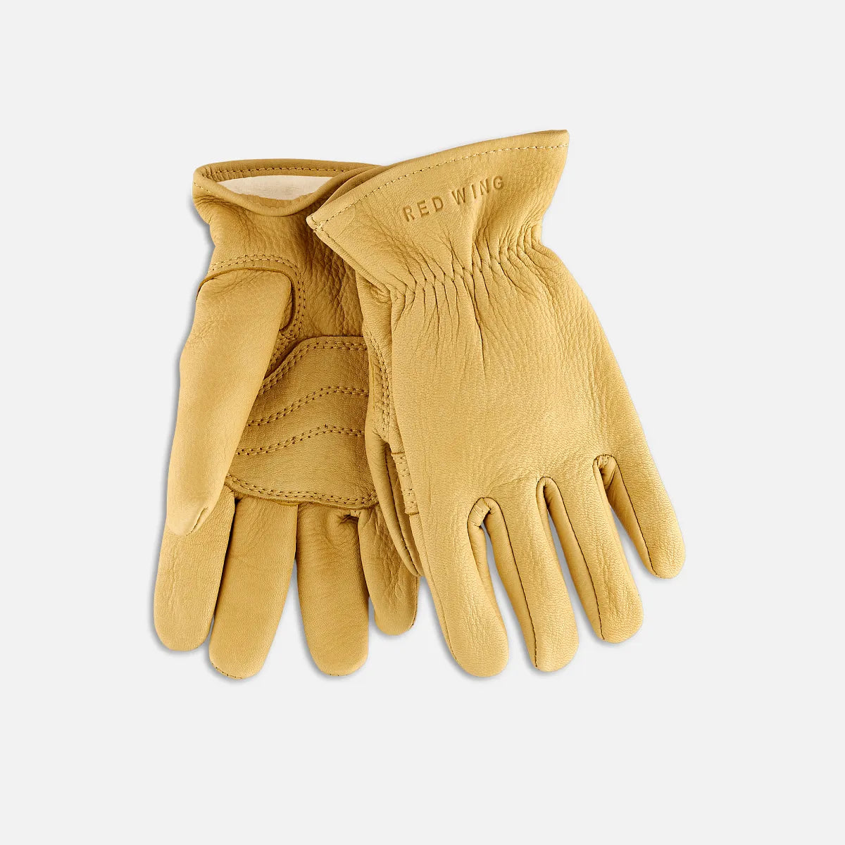 Lined Buckskin Leather Glove - Men's Glove in Yellow Buckskin Leather