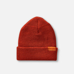 Merino Wool Knit Beanie Hat - Unisex Merino Wool Knit Hat in Rust