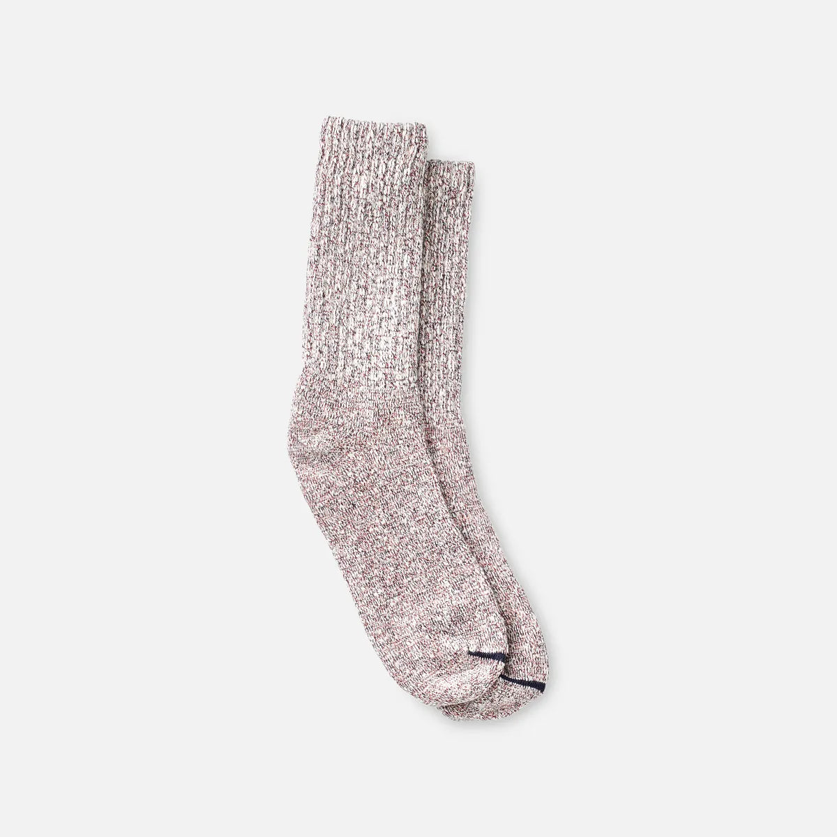 Cotton Blend Ragg Crew - Unisex Cotton Blend Ragg Crew Socks in Hot Burgundy/Navy/White Cotton Blend