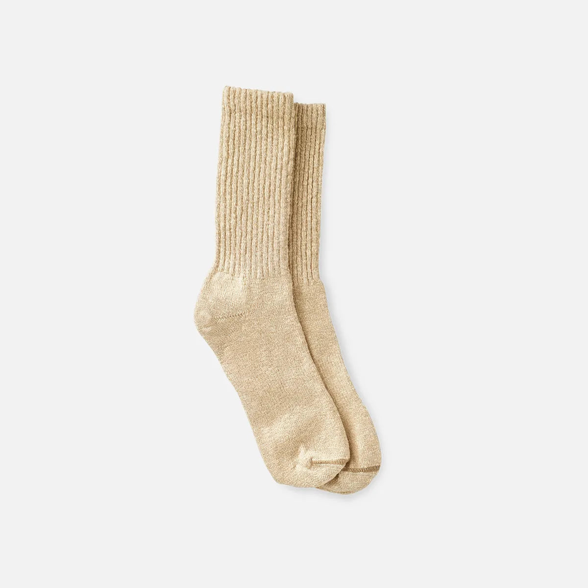 Cotton Blend Ragg Crew - Unisex Cotton Blend Ragg Crew Boot Socks in Over Dyed Cream/Coffee Cotton Blend