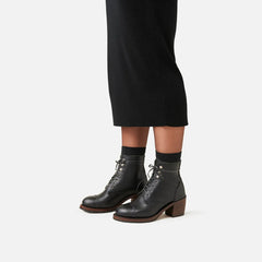 Eileen - Women's Heeled Boot in Black Boundary