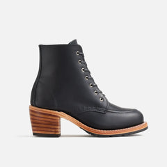 Clara - Women's Heeled Boot in Black Boundary Leather
