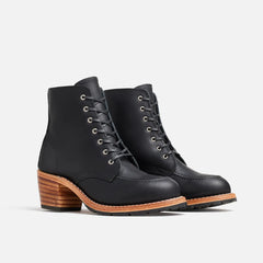 Clara - Women's Heeled Boot in Black Boundary Leather