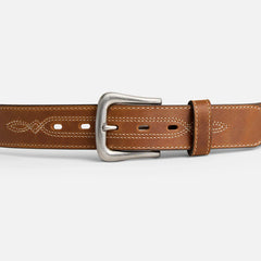 Western Leather Belt - Men's Belt in Brown Western Leather