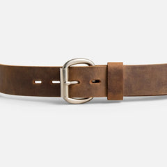 Roller Bar Leather Belt - Red Wing Leather Belt with Roller Bar in Brown