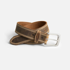 Triple Stitch Leather Belt - Red Wing Triple Stitch Leather Belt in Brown