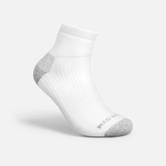 Everyday Work Medium Weight Quarter Crew - Unisex Cotton Blend Quarter Crew Sock in White