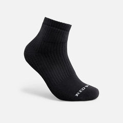 Everyday Work Medium Weight Quarter Crew - Unisex Cotton Blend Quarter Crew Sock in Black