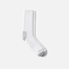 Everyday Work Medium Weight Crew - Unisex Cotton Blend Crew Sock in White