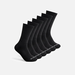 Everyday Work Medium Weight Crew - 6 Pack - Unisex Cotton Blend Crew Sock in Black