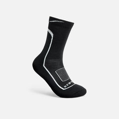 Premium Safety Women's Light Weight 3/4 Crew - Women's Merino Wool Blend 3/4 Crew sock in Black & Gray