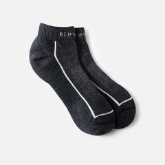 Premium Safety Medium Weight Quarter Crew - Unisex Merino Wool Blend Quarter Crew Sock in Black
