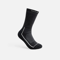 Premium Safety Medium Weight Crew - Unisex Merino Wool Blend Crew Sock in Black