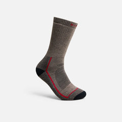 Premium Safety Medium Weight Crew - Unisex Merino Wool Blend Crew Sock in Brown