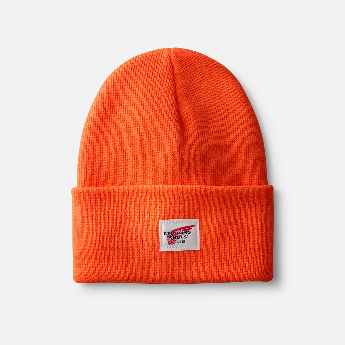 Logo Knit Beanie Hat - Unisex Knit Watch Hat in Orange
