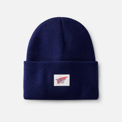 Logo Knit Beanie Hat - Unisex Knit Watch Hat in Navy