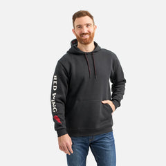 Hoodie with Sleeve Print - Men's Hoodie in Black