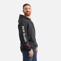 Hoodie with Sleeve Print - Men's Hoodie in Black